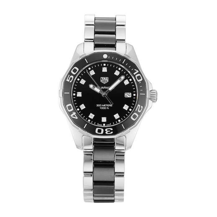 Pre-Owned TAG Heuer Aquaracer Black Steel and Ceramic Quartz Ladies Watch WAY131C.BA0913