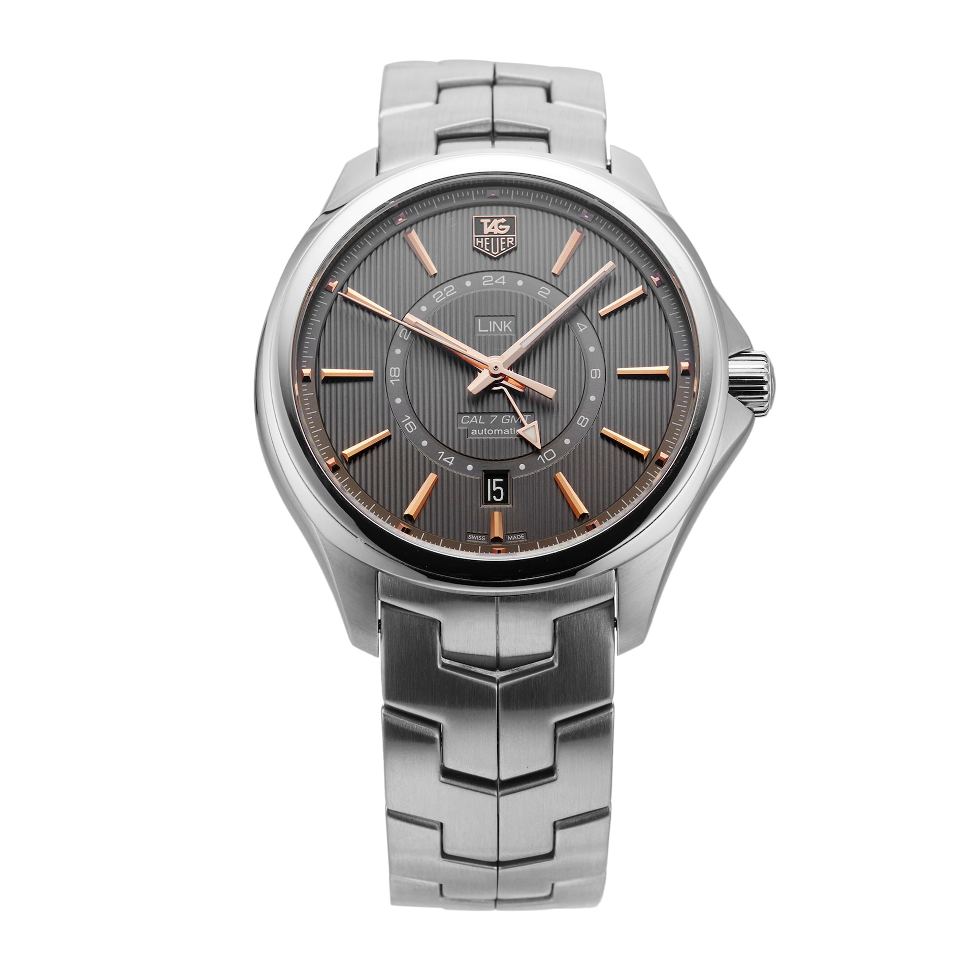 Pre-Owned TAG Heuer Link GMT 42mm Stainless Steel WAT201C.BA0951 Pre-Owned TAG Heuer Link GMT 42mm Stainless Steel WAT201C.BA0951