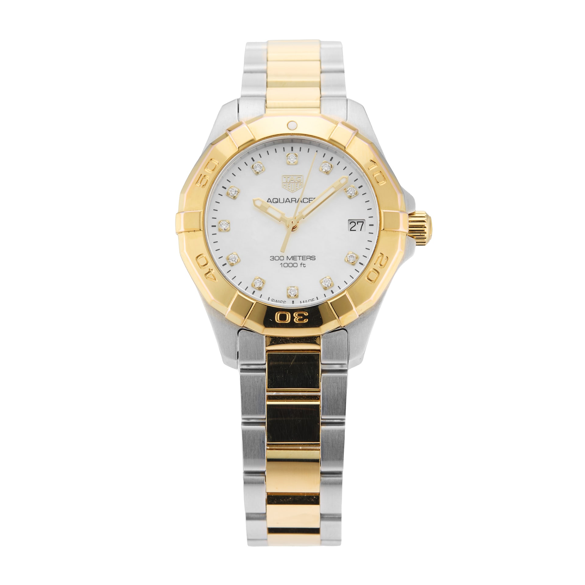 Pre-Owned TAG Heuer Pre-Owned Tag Heuer Aquaracer Date 32mm Stainless Steel and Yellow Gold PVD WBD1322.BB0320 Pre-Owned TAG Heuer Pre-Owned Tag Heuer Aquaracer Date 32mm Stainless Steel and Yellow Gold PVD WBD1322.BB0320