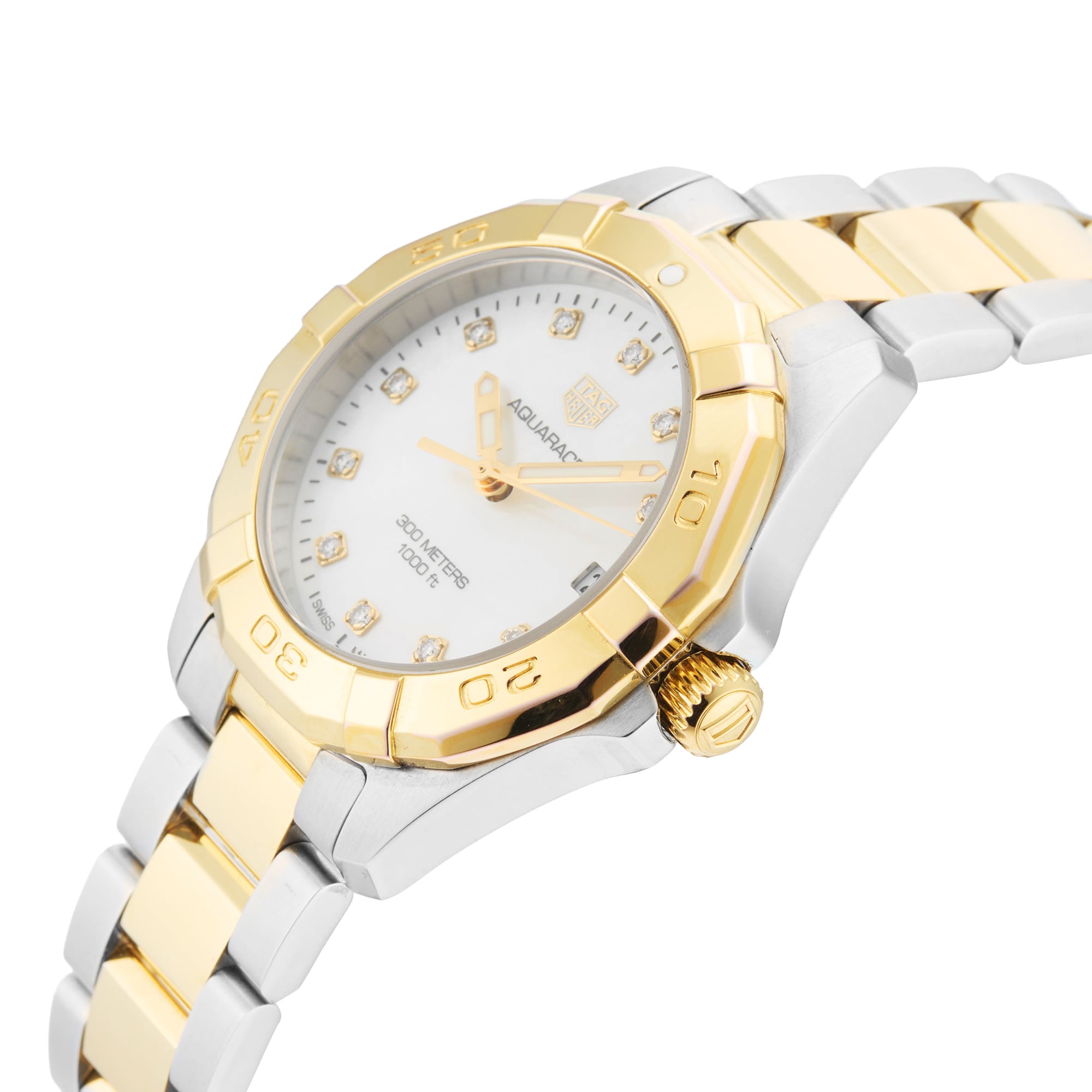 Pre-Owned TAG Heuer Pre-Owned Tag Heuer Aquaracer Date 32mm Stainless Steel and Yellow Gold PVD WBD1322.BB0320 Pre-Owned TAG Heuer Pre-Owned Tag Heuer Aquaracer Date 32mm Stainless Steel and Yellow Gold PVD WBD1322.BB0320