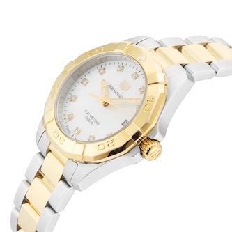 Pre-Owned TAG Heuer Pre-Owned Tag Heuer Aquaracer Date 32mm Stainless Steel and Yellow Gold PVD WBD1322.BB0320