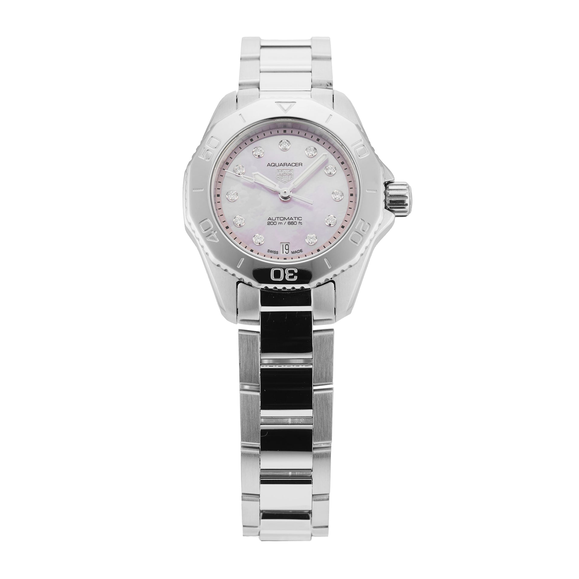 Pre-Owned TAG Heuer Aquaracer Strawberry Pink The Watches Of Switzerland Group Exclusive 30mm Stainless Steel