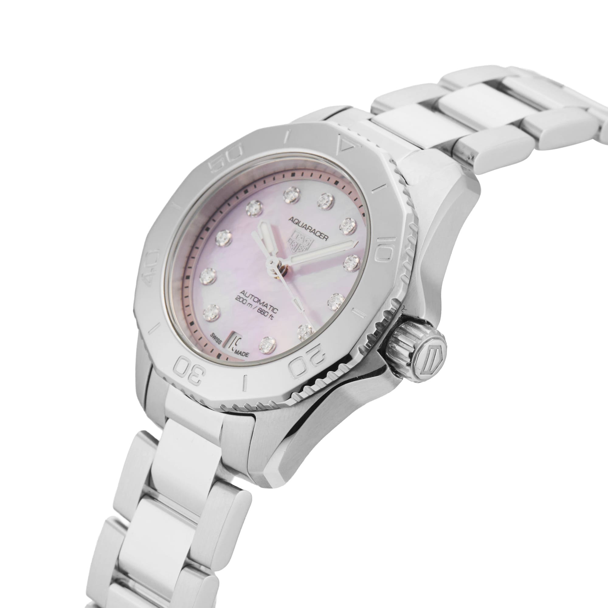 Pre-Owned TAG Heuer Aquaracer Strawberry Pink The Watches Of Switzerland Group Exclusive 30mm Stainless Steel