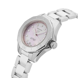 Pre-Owned TAG Heuer Aquaracer Strawberry Pink The Watches Of Switzerland Group Exclusive 30mm Stainless Steel