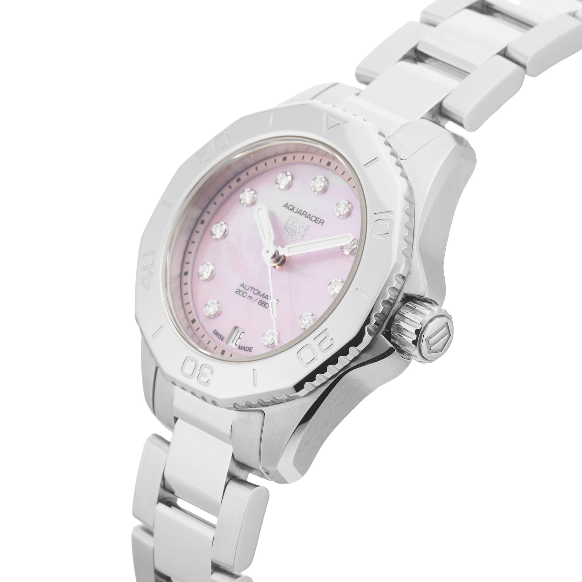 Pre-Owned TAG Heuer Pre-Owned TAG Heuer Aquaracer Strawberry Pink The Watches Of Switzerland Group Exclusive 30mm Stainless Steel WBP2416.BA0622