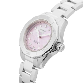 Pre-Owned TAG Heuer Pre-Owned TAG Heuer Aquaracer Strawberry Pink The Watches Of Switzerland Group Exclusive 30mm Stainless Steel WBP2416.BA0622 Pre-Owned TAG Heuer Pre-Owned TAG Heuer Aquaracer Strawberry Pink The Watches Of Switzerland Group Exclusive 30mm Stainless Steel WBP2416.BA0622