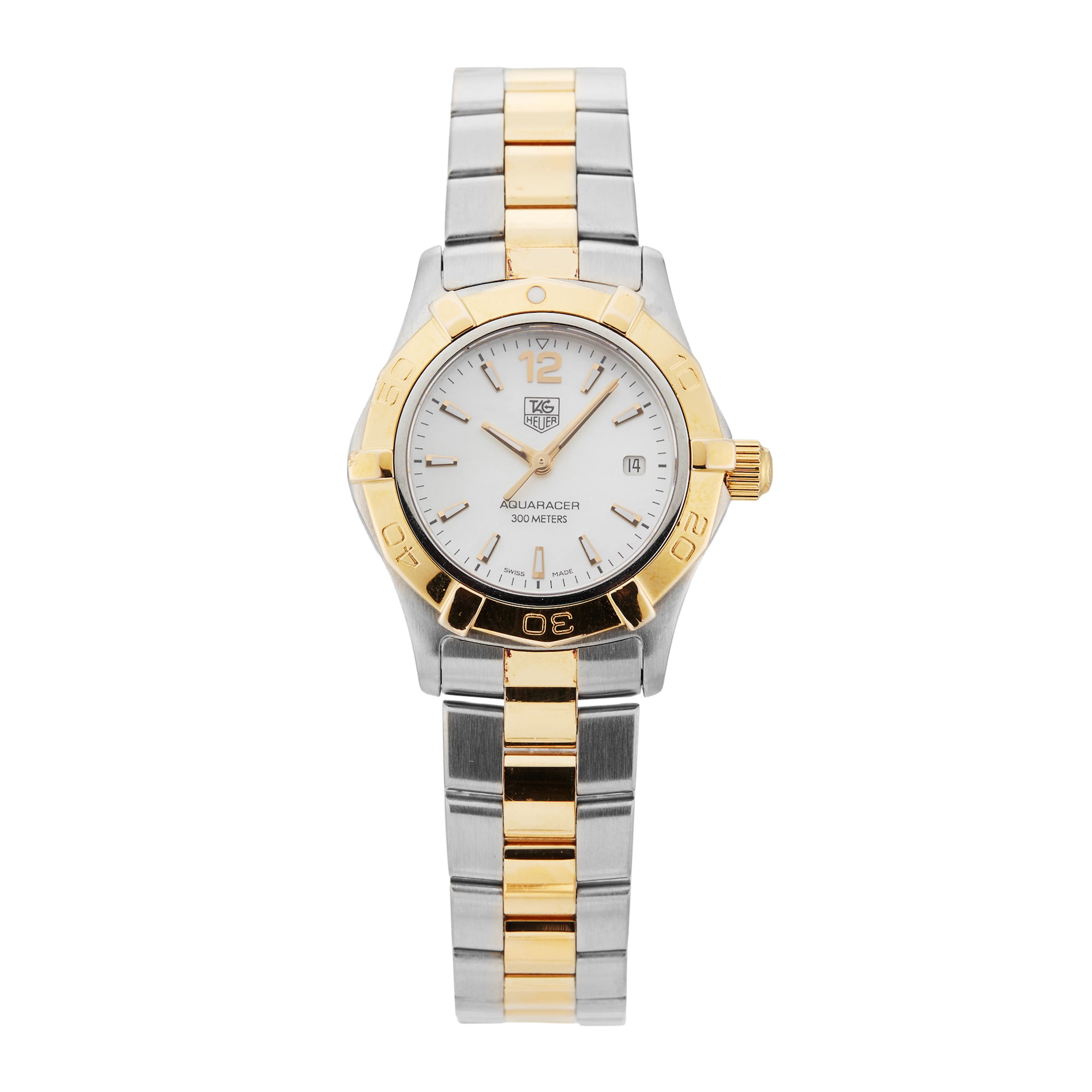 Pre-Owned TAG Heuer Aquaracer 27mm Stainless Steel and PVD Yellow Gold WAF1424.BB0825