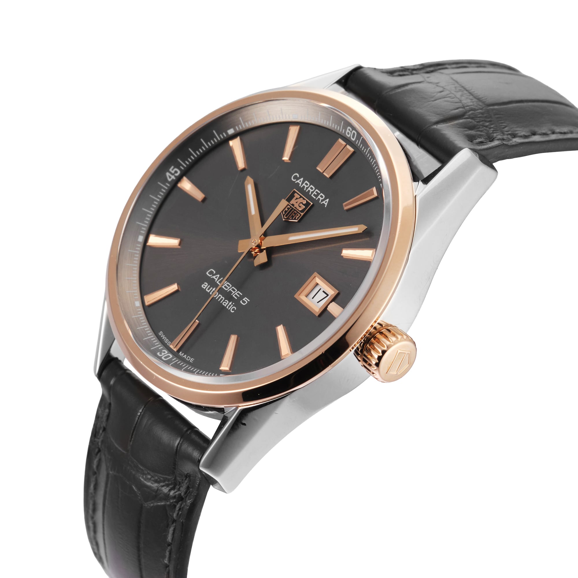 Pre-Owned TAG Heuer Carrera 39mm Stainless Steel and Rose Gold WAR215E.FC6336
