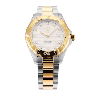 Pre-Owned TAG Heuer Aquaracer Date 32mm Stainless Steel and Yellow Gold Plated WBD2321.BB0320