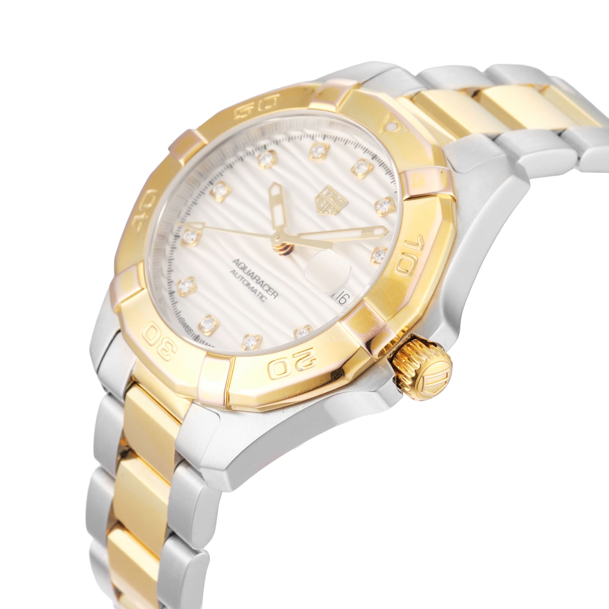 Pre-Owned TAG Heuer Aquaracer Date 32mm Stainless Steel and Yellow Gold Plated WBD2321.BB0320 Pre-Owned TAG Heuer Aquaracer Date 32mm Stainless Steel and Yellow Gold Plated WBD2321.BB0320