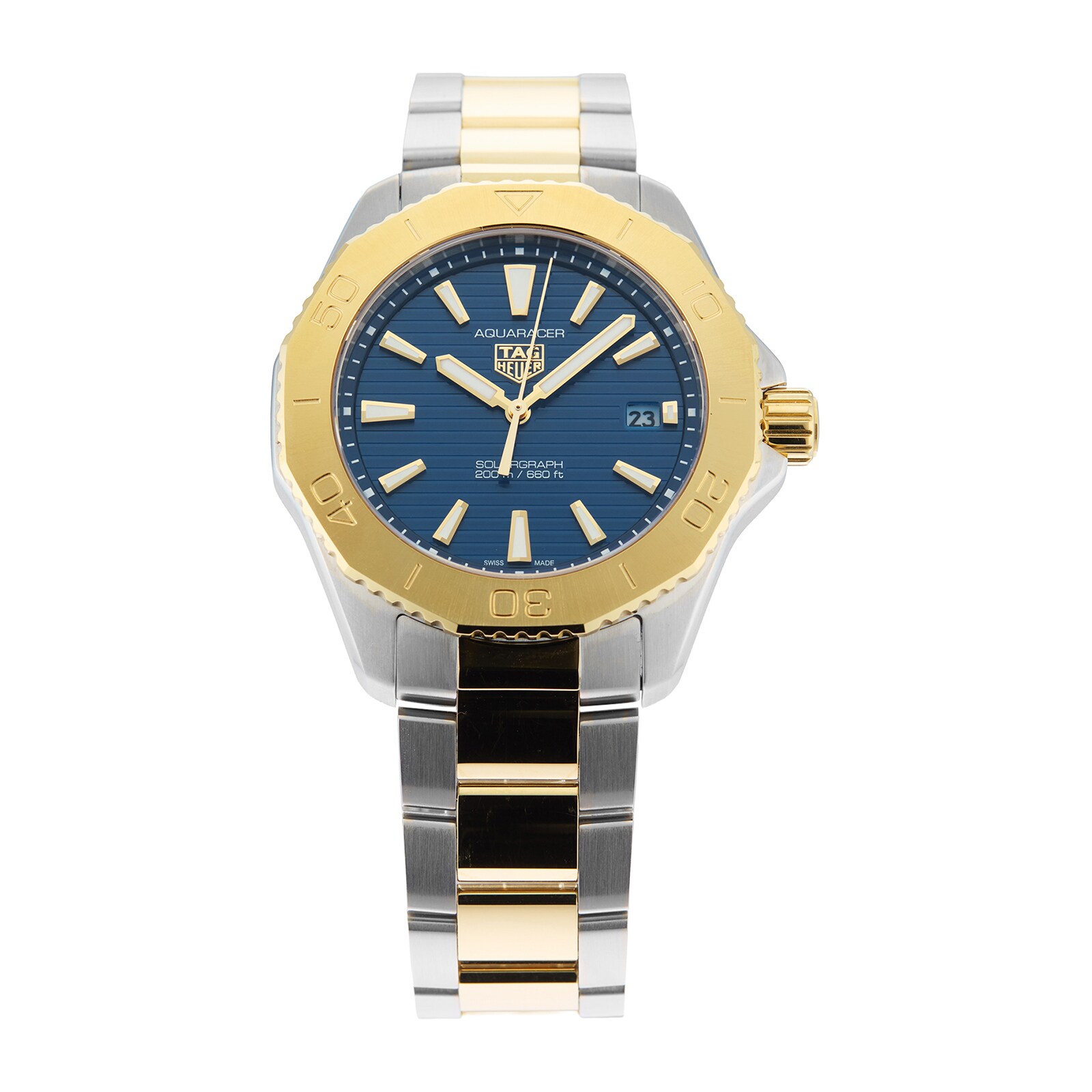 Pre-Owned TAG Heuer Aquaracer Professional Solargraph 40mm Stainless Steel and Yellow Gold PVD