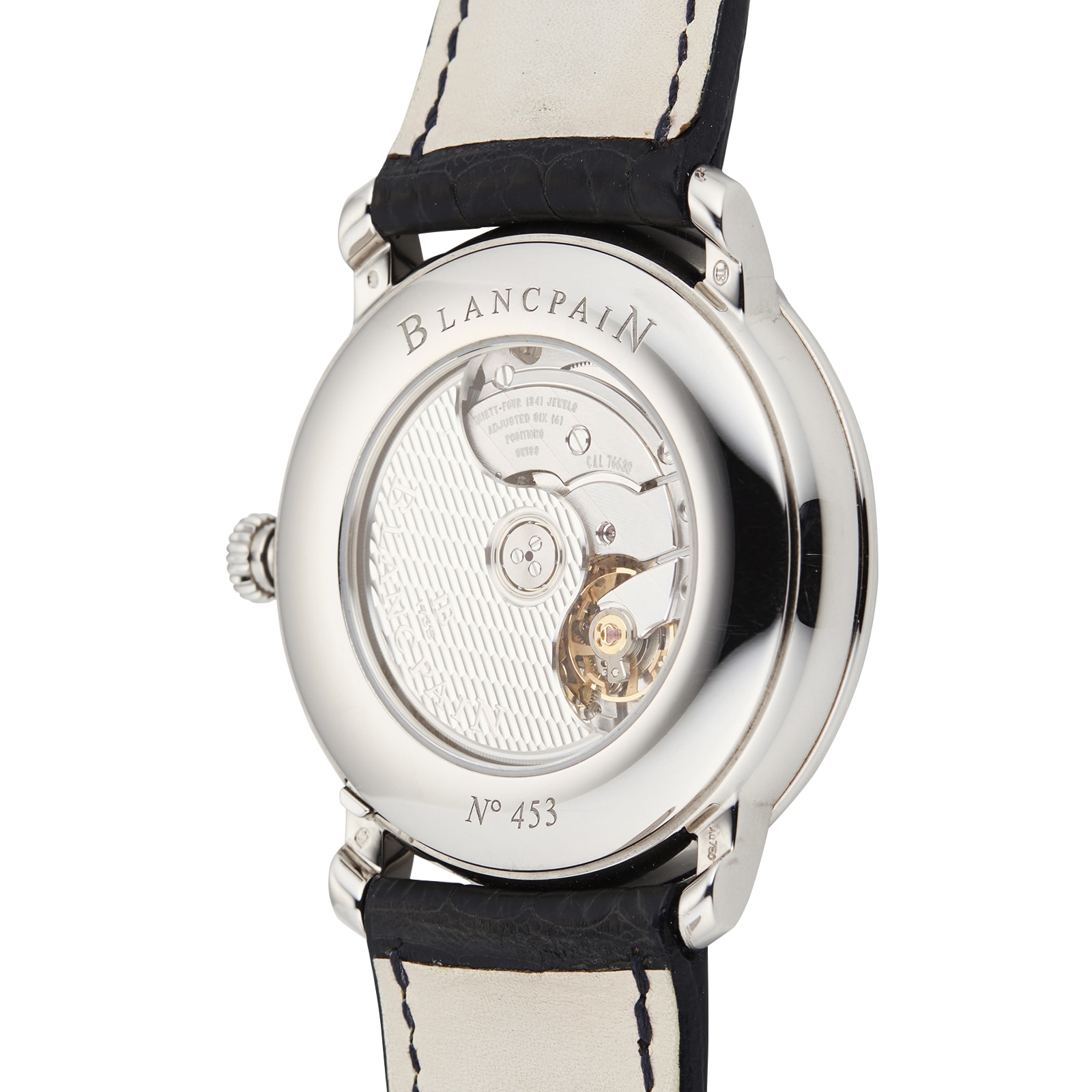 Pre-Owned Blancpain Villeret Blue White Gold Mens Watch 6653Q 1529 55B