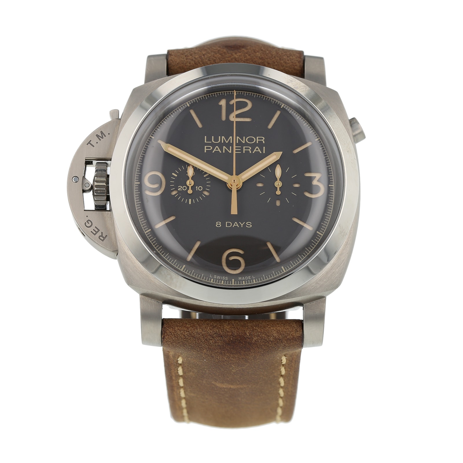 Pre Owned Panerai Luminor Monopulsante Left Handed Mens Watch