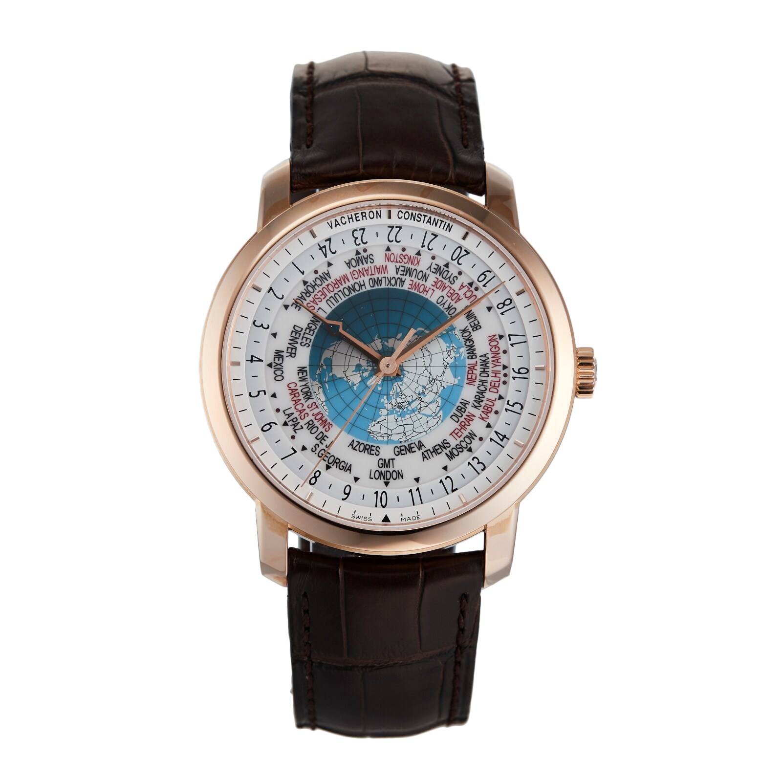 Pre-Owned Vacheron Constantin Pre-Owned Vacheron Constantin Traditionnelle World Time Mens Watch 86060/000R-9640 Pre-Owned Vacheron Constantin Pre-Owned Vacheron Constantin Traditionnelle World Time Mens Watch 86060/000R-9640