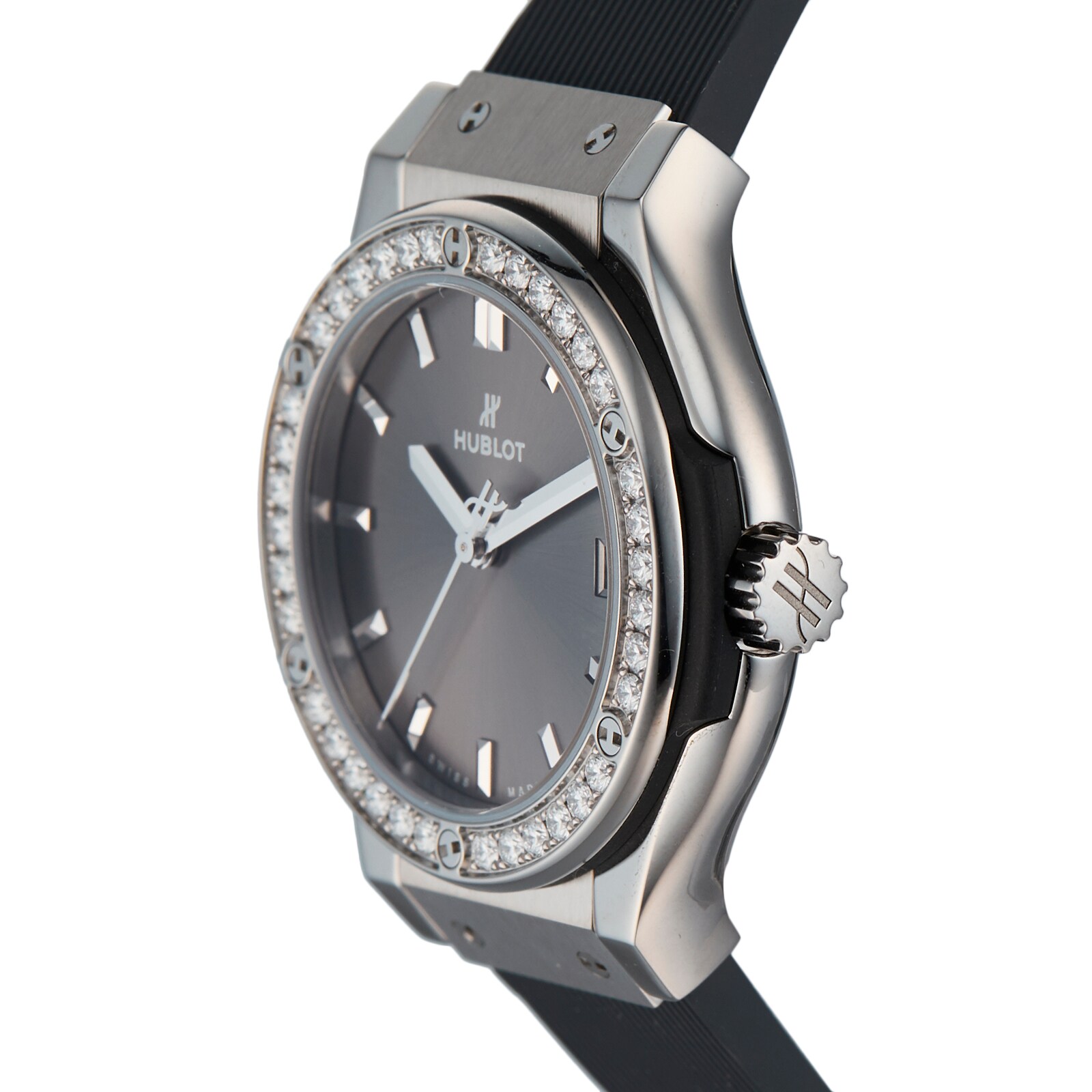 Pre-Owned Hublot Classic Fusion Racing Grey Titanium Mens Watch 581.NX.7071.LR.1104