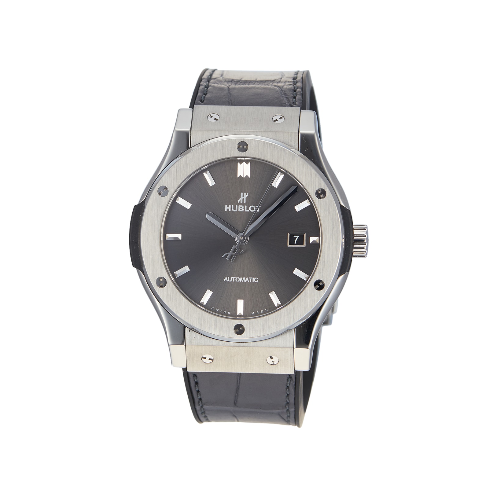 Pre-Owned Hublot Classic Fusion Racing Grey Titanium Mens Watch 542.NX.7071.LR