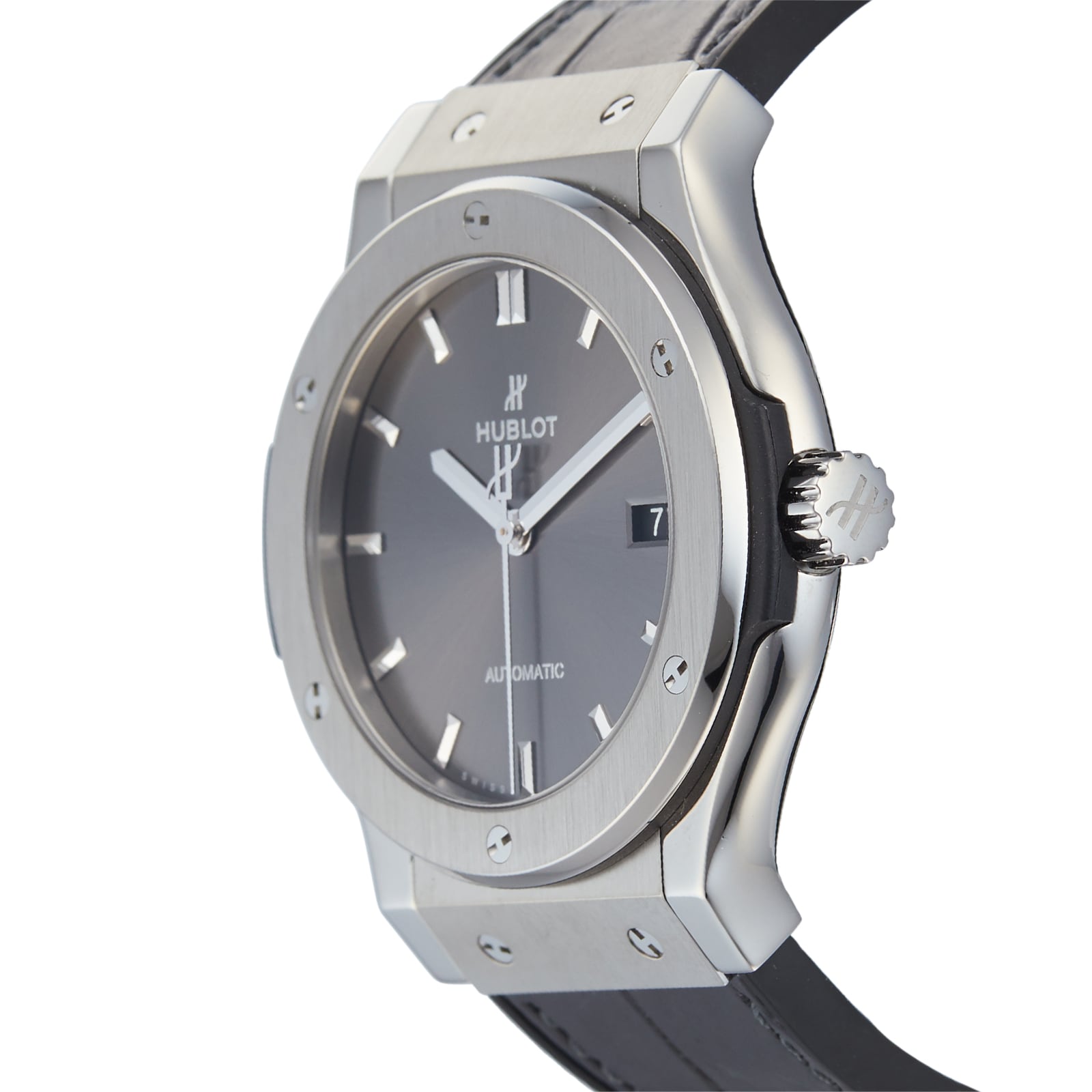 Pre-Owned Hublot Classic Fusion Racing Grey Titanium Mens Watch 542.NX.7071.LR