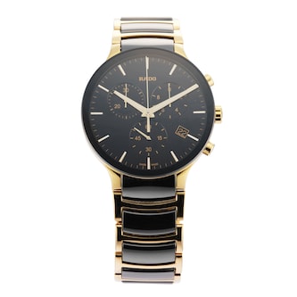 Pre-Owned Rado Centrix High-Tech Chronograph 40mm Ceramic and Yellow Gold PVD