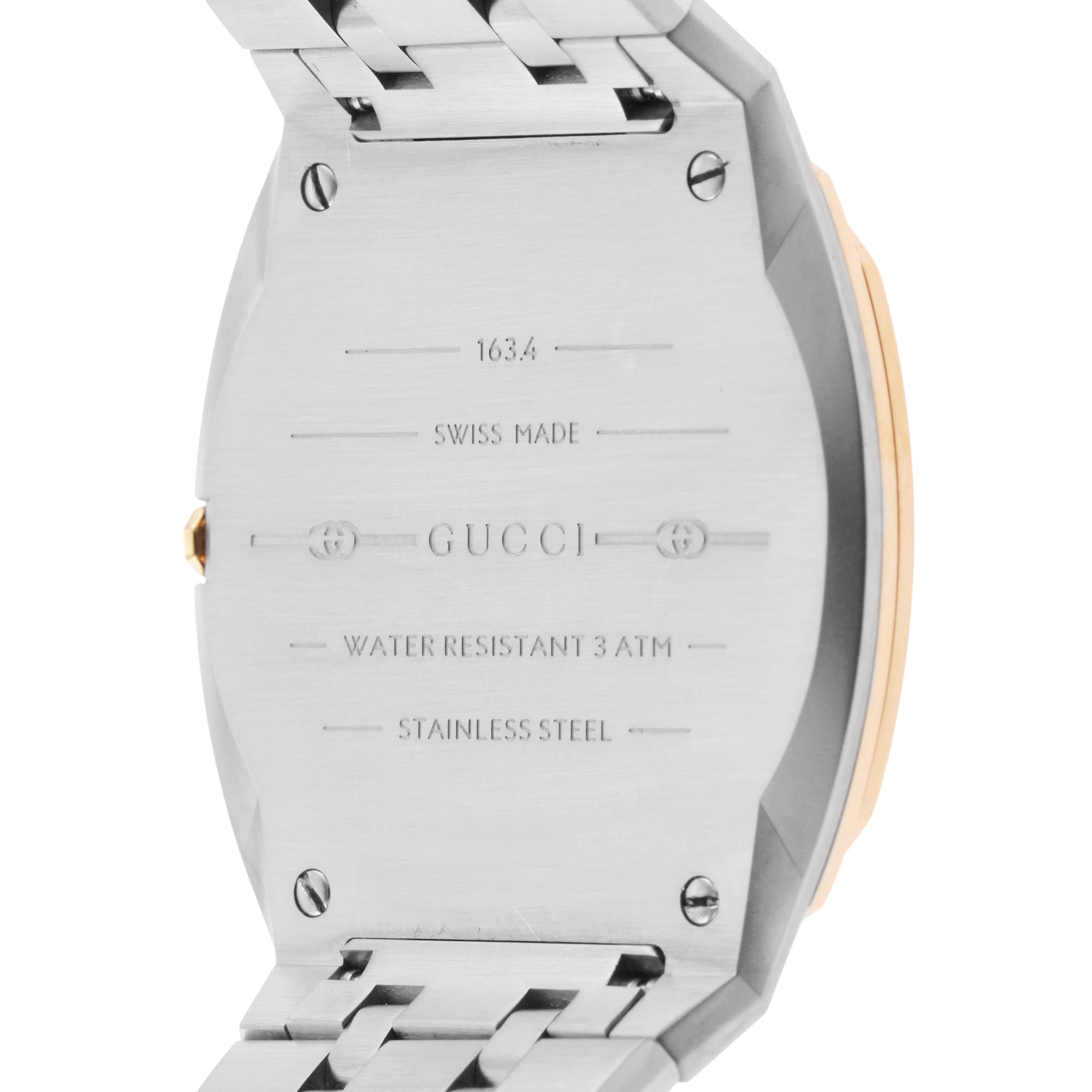 Pre-Owned Gucci 25H 38mm Stainless Steel and Yellow Gold PVD