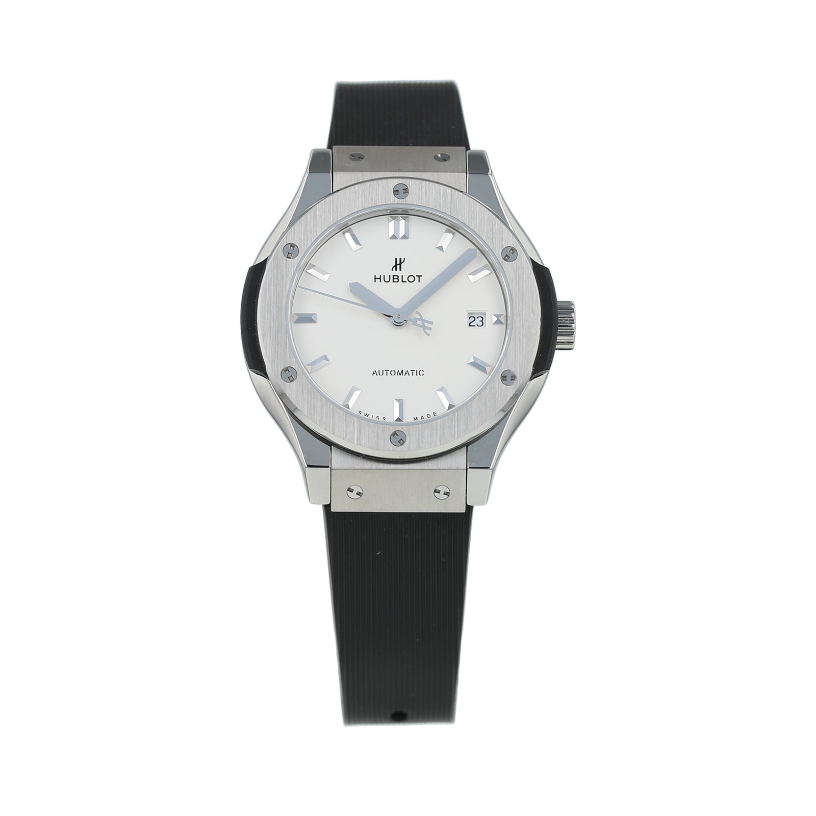 Pre-Owned Hublot Classic Fusion Titanium Opaline Ladies Watch 582.NX.2610.RX