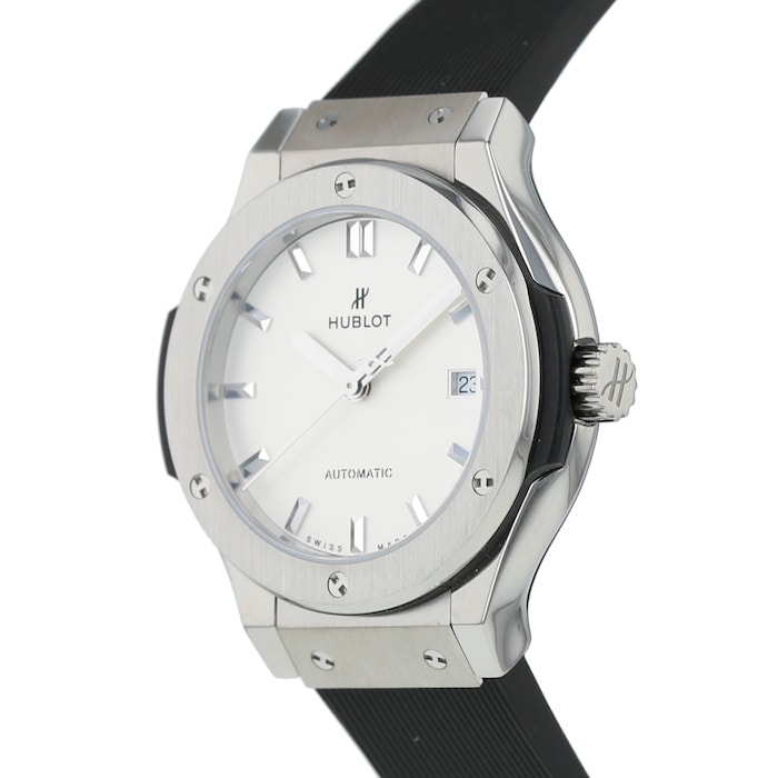 Pre-Owned Hublot Hublot Classic Fusion Titanium Opaline Ladies Watch 582.NX.2610.RX