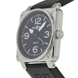 Pre-Owned Bell & Ross BR03-92 Black Steel Mens Watch BR0392-BLC-ST
