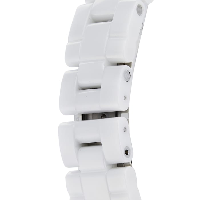 Pre-Owned Chanel J12 White Ceramic and Steel Ladies Watch H0968