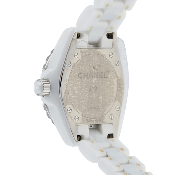 Pre-Owned Chanel J12 White Ceramic and Steel Ladies Watch H0968