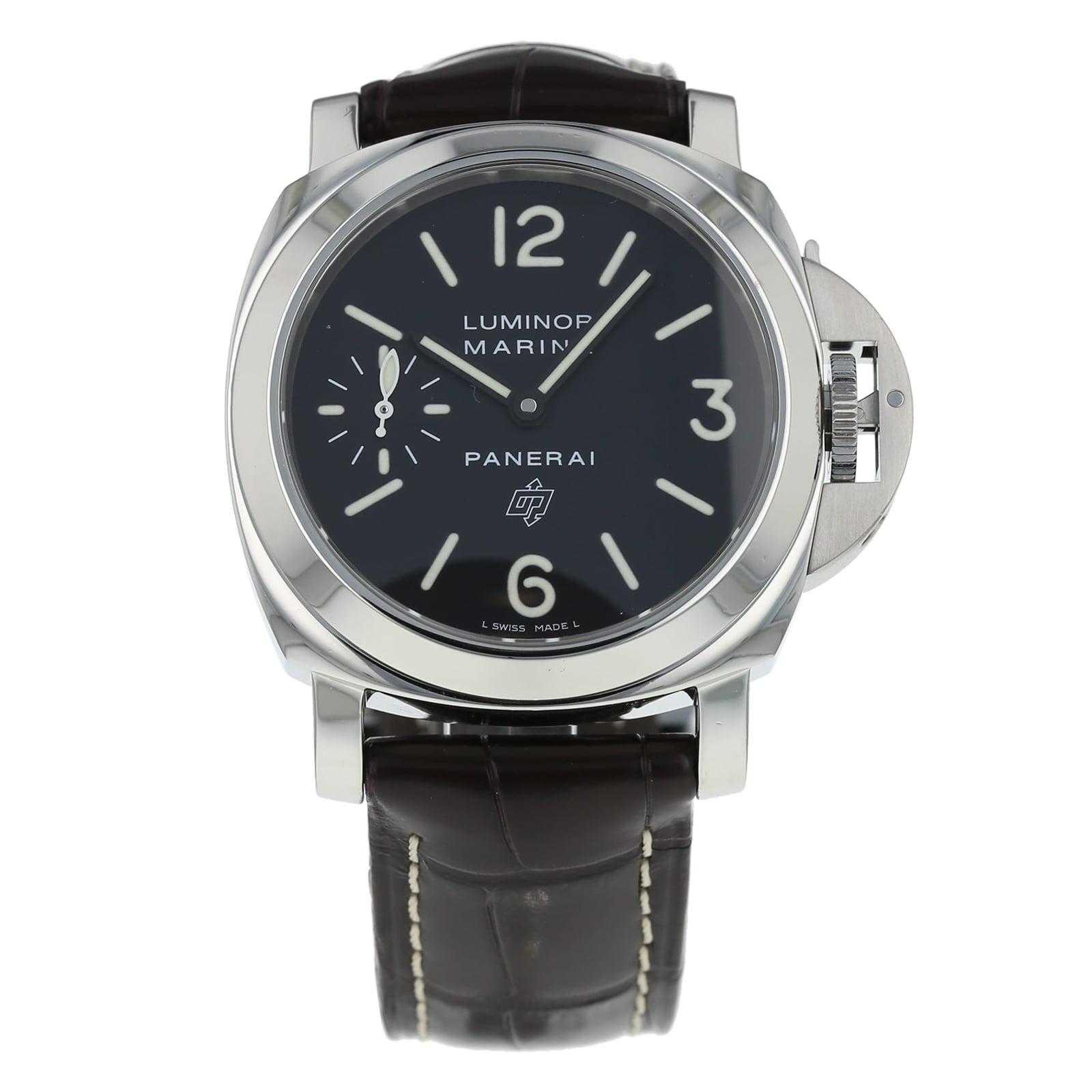 Pre Owned Panerai Pre Owned Panerai Luminor Marina Logo Mens Watch