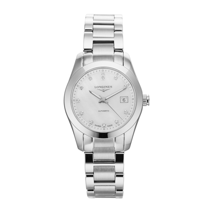 Pre-Owned Longines Pre-Owned Longines Conquest Classic White Mother of Pearl Steel Ladies Watch L2.285.4.87.6