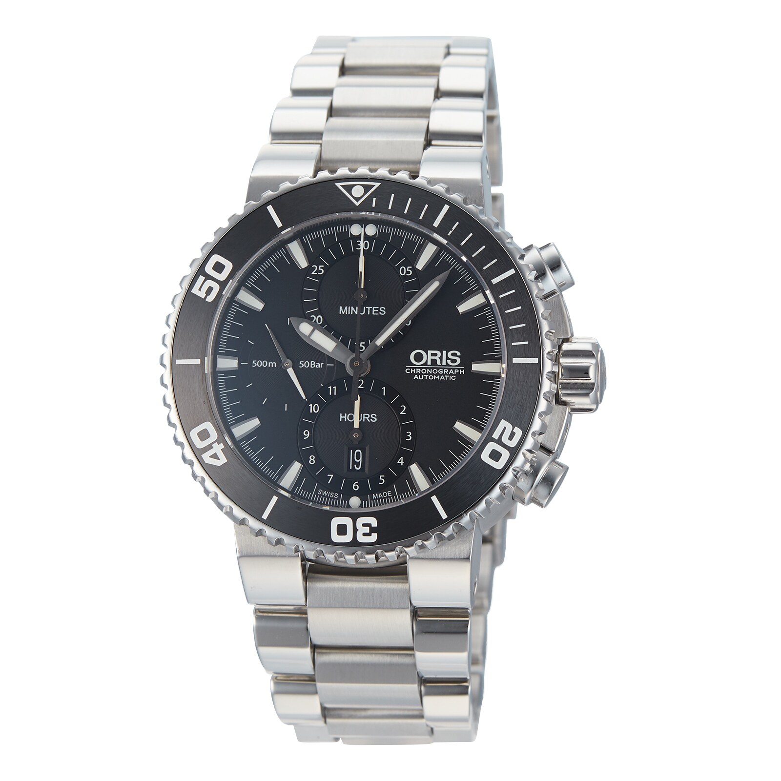 Pre-Owned Oris Pre-Owned Oris Aquis Chronograph Mens Watch 01 774 7655 4154 Pre-Owned Oris Pre-Owned Oris Aquis Chronograph Mens Watch 01 774 7655 4154
