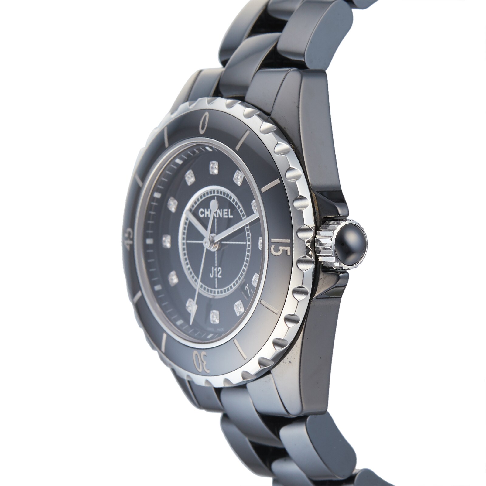 Pre-Owned Chanel J12 Black Ceramic Ladies Watch H5701
