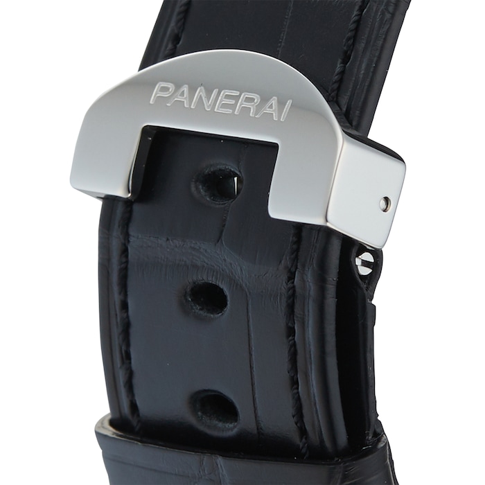 Pre-Owned Panerai Pre-Owned Panerai Luminor GMT Regatta Black Steel Mens Watch PAM00156
