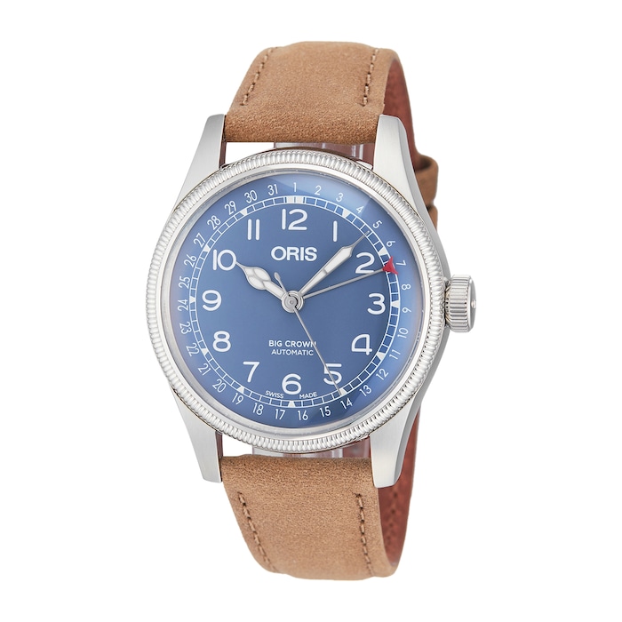 Pre-Owned Oris Big Crown Pointer Date Blue Steel Mens Watch 01 754 7741 4065