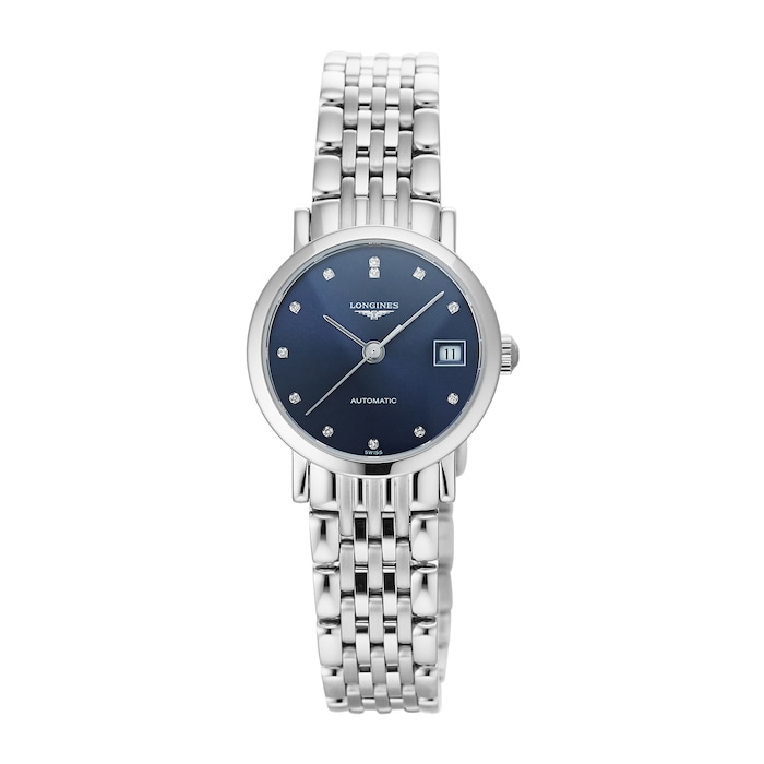 Pre-Owned Longines Pre-Owned Longines Elegant Automatic Blue Steel Ladies Watch L4.309.497.6