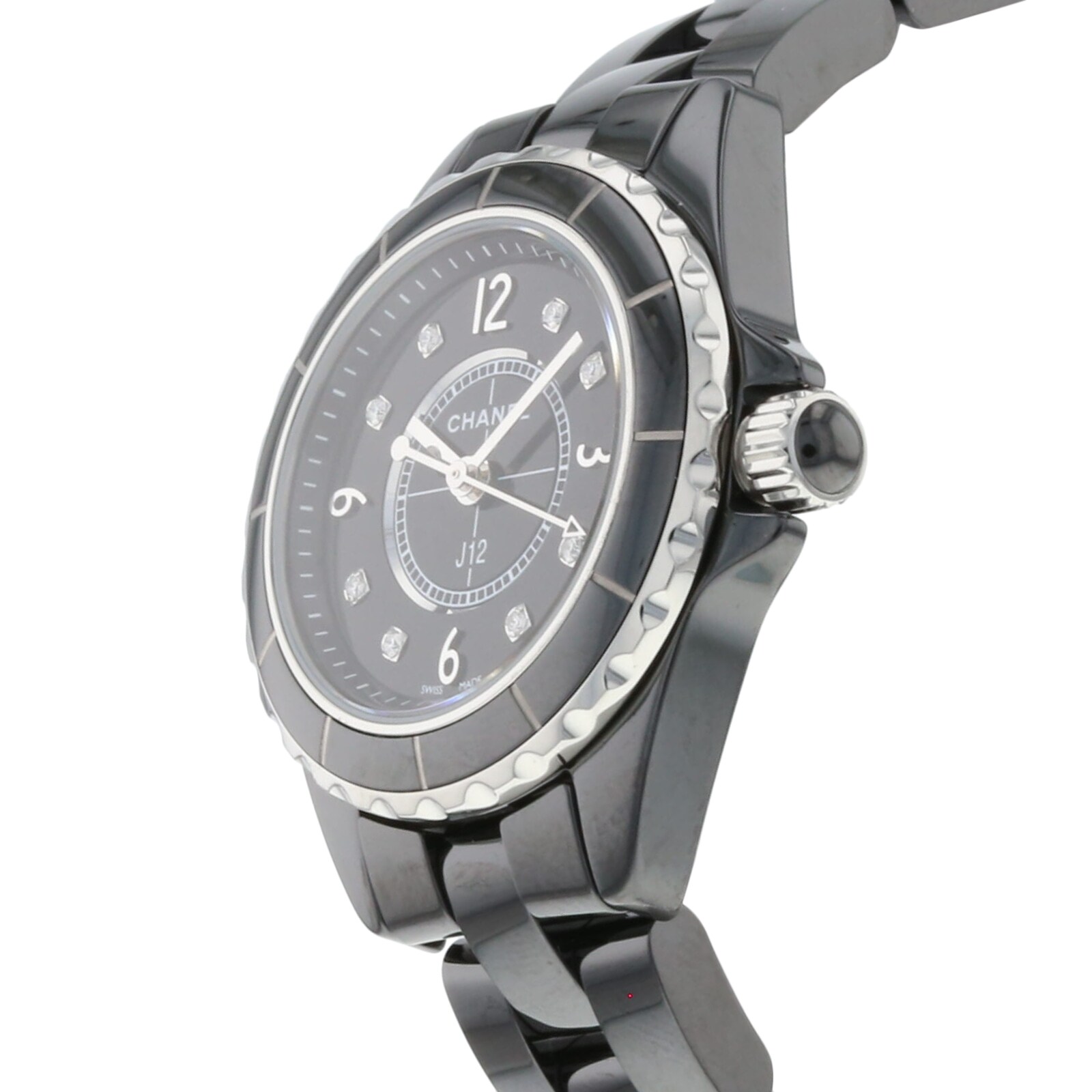 Pre-Owned Chanel J12 Black Ceramic Ladies Watch H2569 Pre-Owned Chanel J12 Black Ceramic Ladies Watch H2569