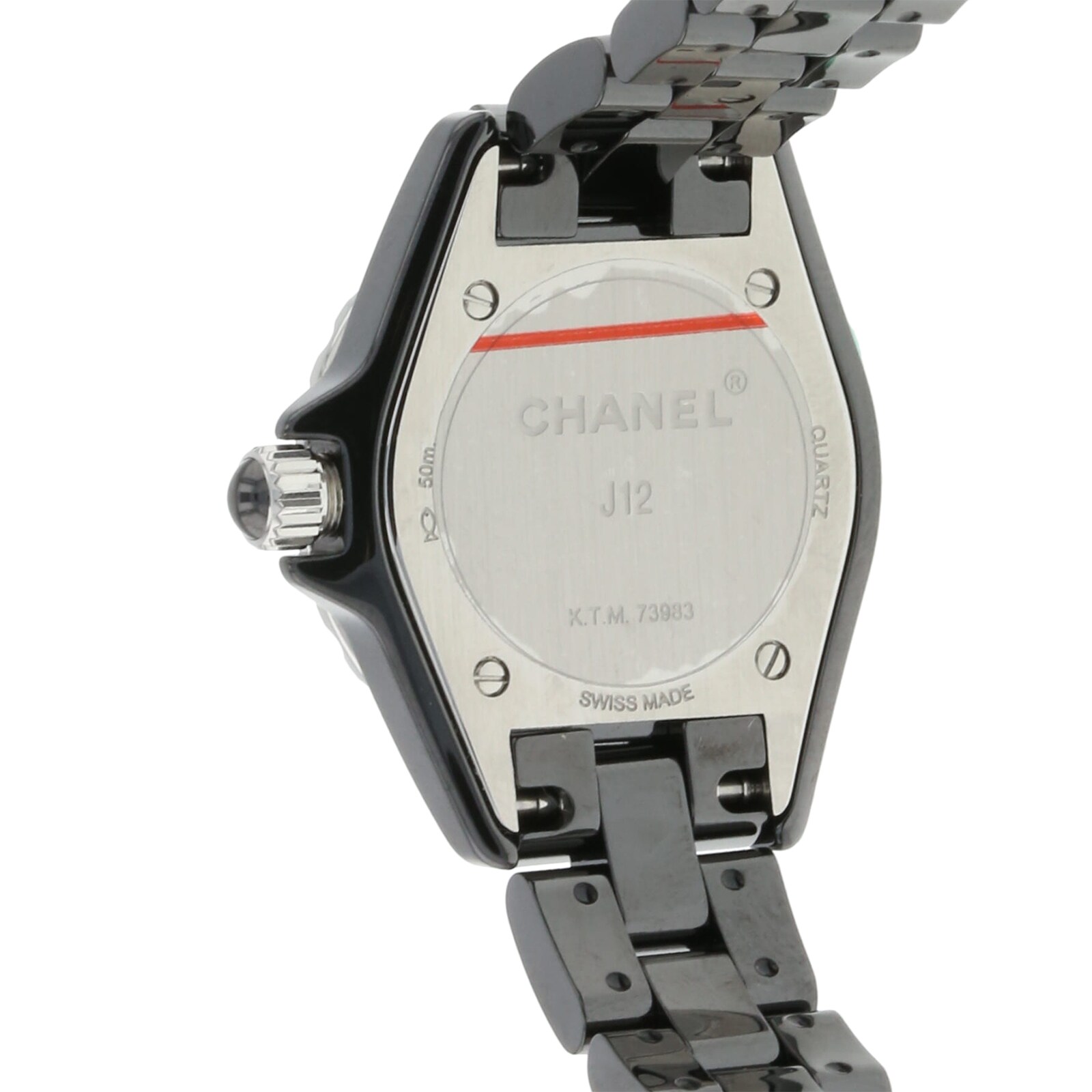 Pre-Owned Chanel J12 Black Ceramic Ladies Watch H2569 Pre-Owned Chanel J12 Black Ceramic Ladies Watch H2569