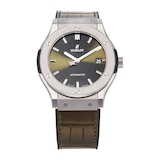 Pre-Owned Hublot Classic Fusion Titanium Green Mens Watch 511.NX.8970.LR