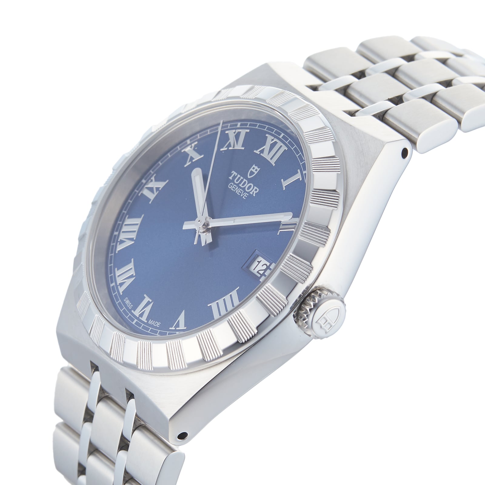 Pre-Owned Tudor Royal Date Blue Steel Mens Watch M28500-0005