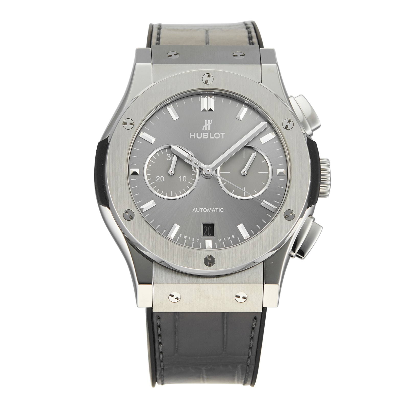 Pre-Owned Hublot Classic Fusion Racing Grey Titanium Mens Watch 541.NX.7070.LR