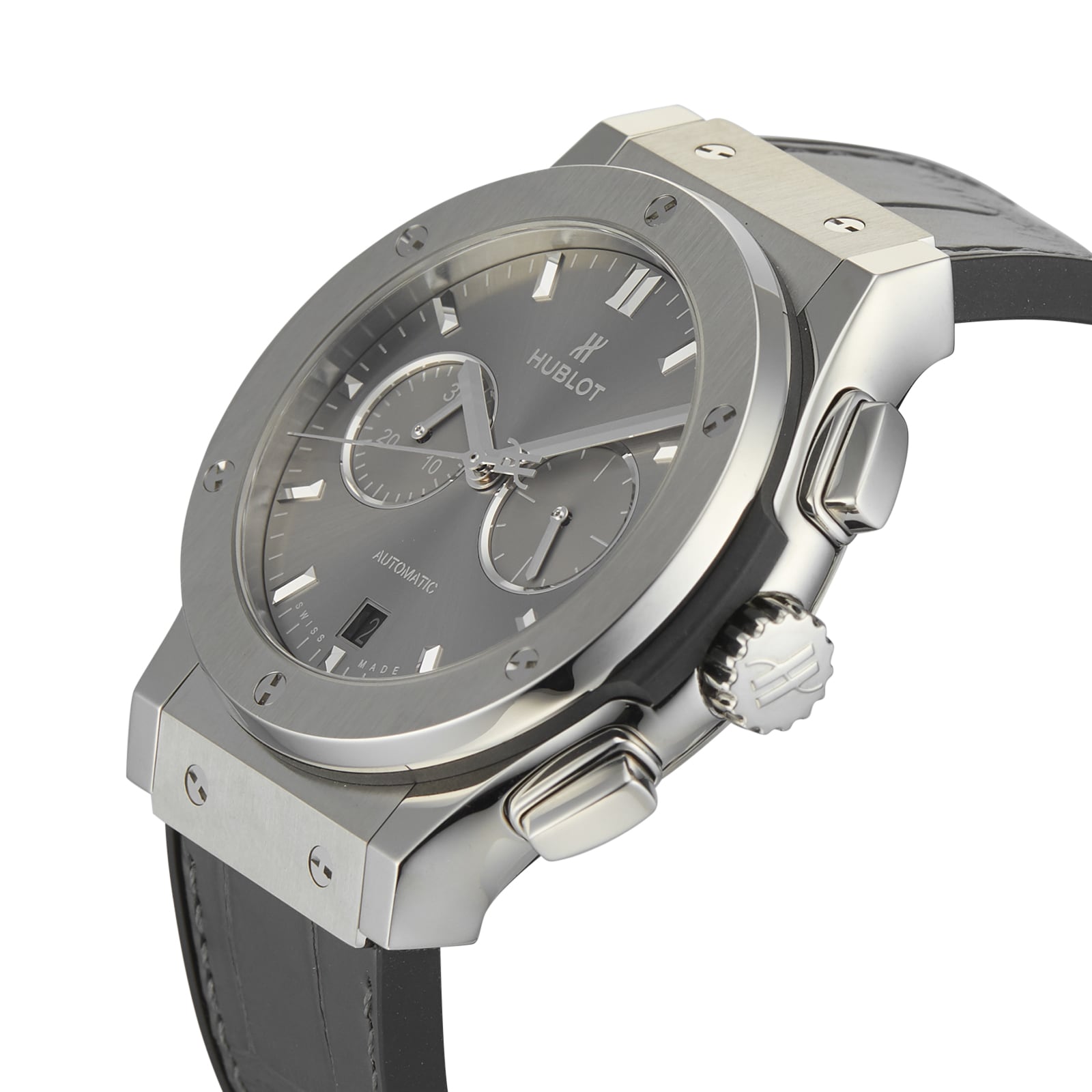 Pre-Owned Hublot Classic Fusion Racing Grey Titanium Mens Watch 541.NX.7070.LR