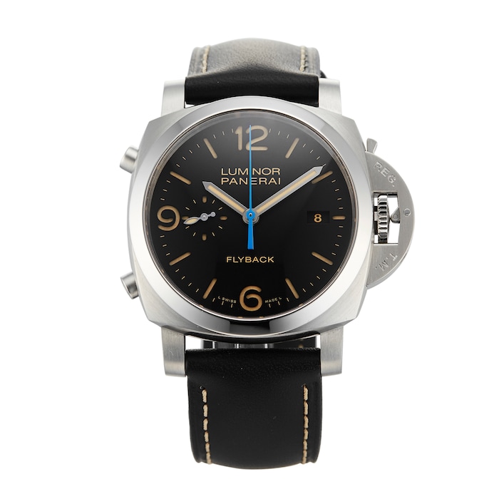 Pre-Owned Panerai Pre-Owned Paneria Luminor 3 Days Flyback Acciaio Mens Watch PAM00524