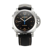 Pre-Owned Panerai Pre-Owned Paneria Luminor 3 Days Flyback Acciaio Mens Watch PAM00524