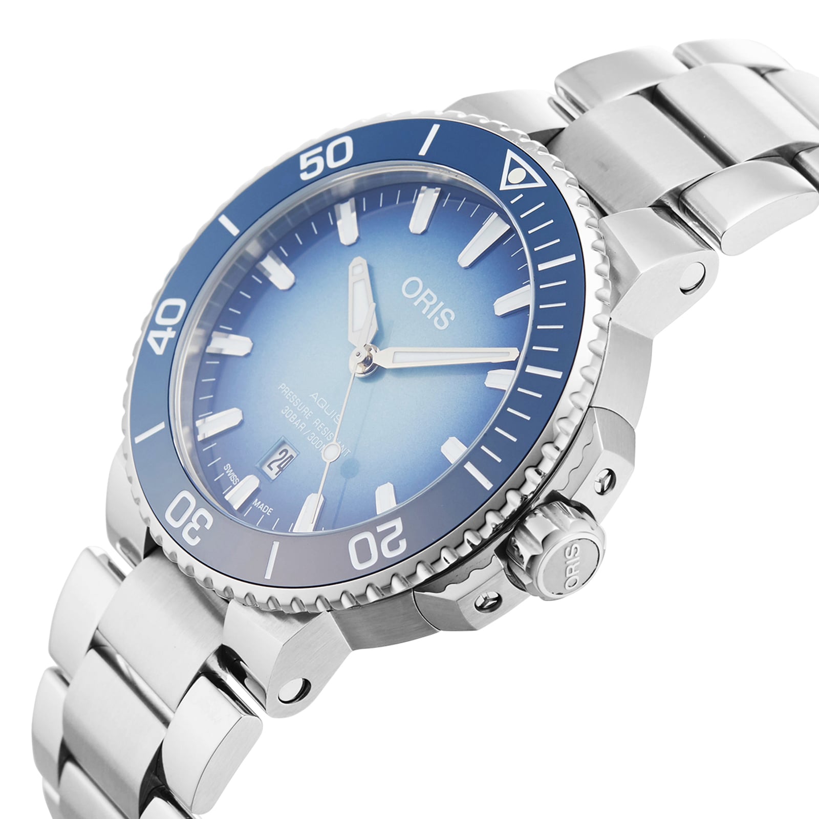 Pre Owned Oris Aquis Lake Baikal Limited Edition Mens Watch 01 733 7730 4175