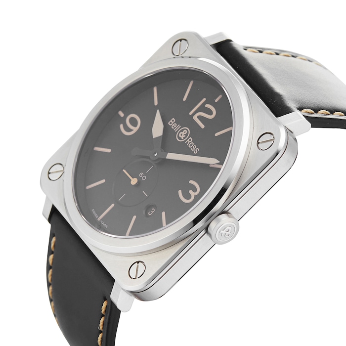 Pre-Owned Bell & Ross BRS Steel Heritage Mens Watch BRS-HERI-ST/SCA