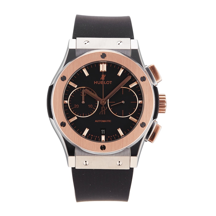 Pre-Owned Hublot Classic Fusion Chronograph Titanium King Gold Mens Watch 521.NO.1181.RX