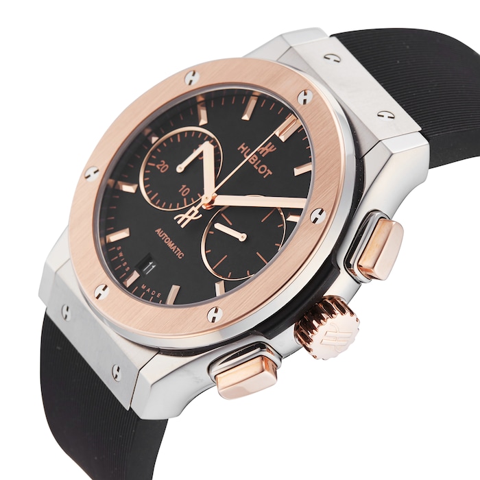 Pre-Owned Hublot Classic Fusion Chronograph Titanium King Gold Mens Watch 521.NO.1181.RX