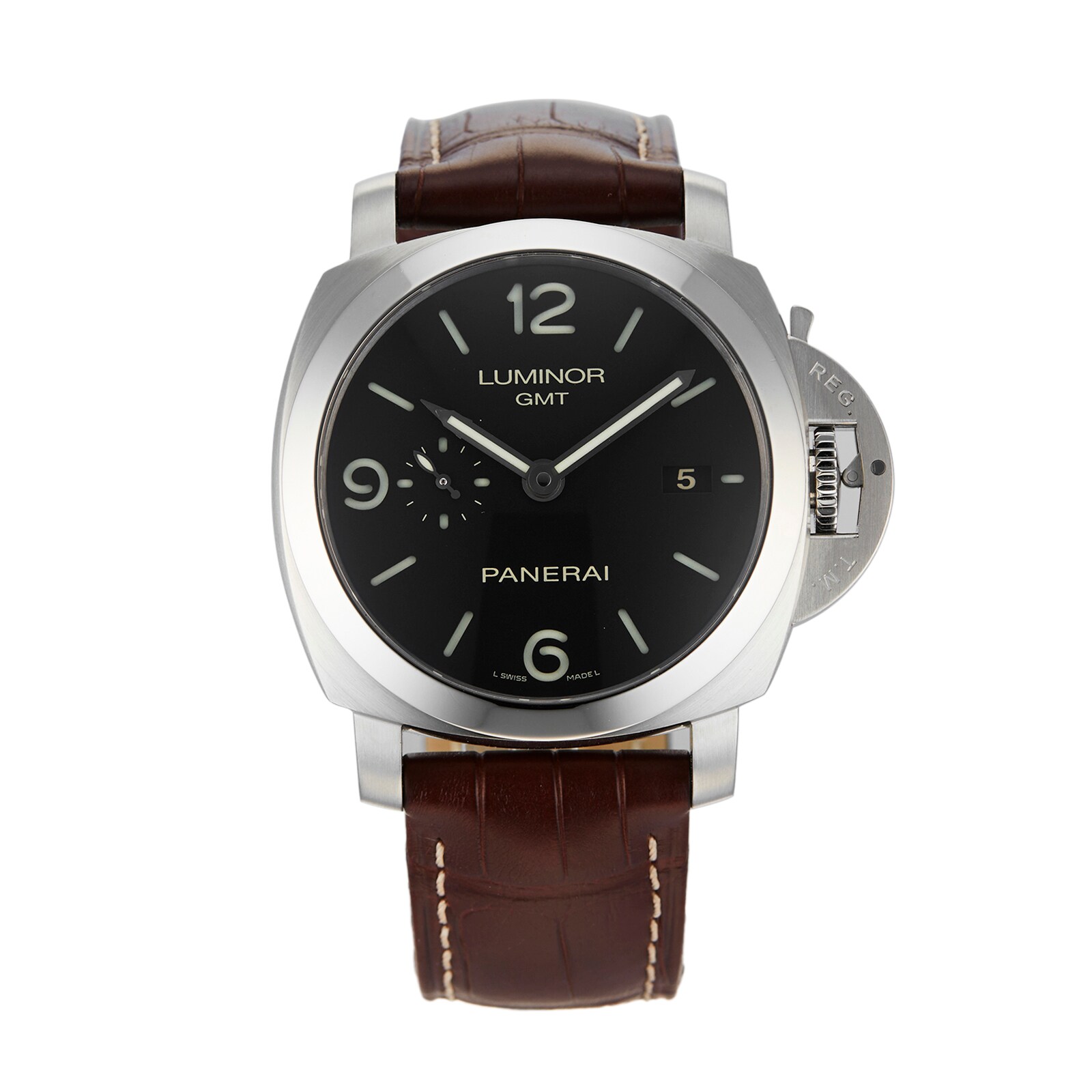 Pre-Owned Panerai Pre-Owned Panerai Luminor  1950 3 Days GMT Mens Watch PAM00320 Pre-Owned Panerai Pre-Owned Panerai Luminor  1950 3 Days GMT Mens Watch PAM00320