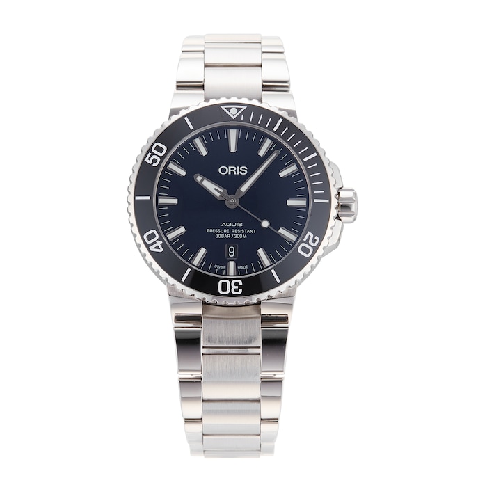 Pre-Owned Oris Aquis Date Mens Watch 01 733 7730 4135-07 8 24 05PEB