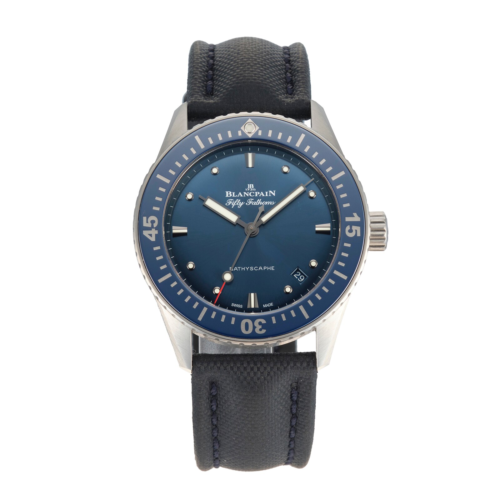 Pre-Owned Blancpain Pre-Owned Blancpain Fifty Fathoms Bathyscaphe Mens Watch 5100 1140 O52A Pre-Owned Blancpain Pre-Owned Blancpain Fifty Fathoms Bathyscaphe Mens Watch 5100 1140 O52A